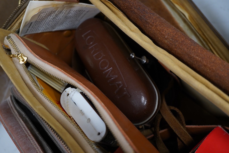 A collection of photography accessories including; two Konica lenses, a Minolta lens, a Makinon lens and a Tamron auto tele converter 2x K-EE